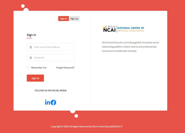 Intership poratal by Smart City Lab, NCAI