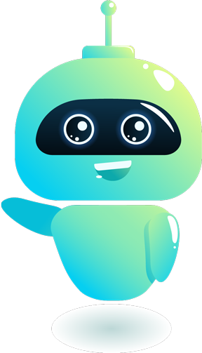 Artificial Intelligence Cute Bot Saying Hello - bluishgreen color